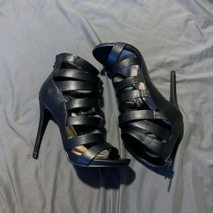 Black strappy heels